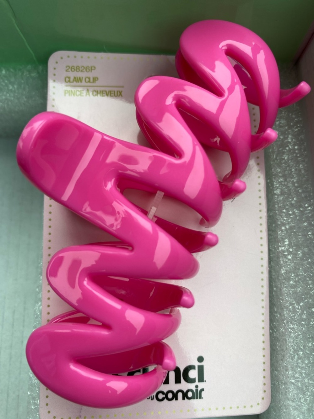 Hot Pink Zigzag Hair Claw - Bold Hold